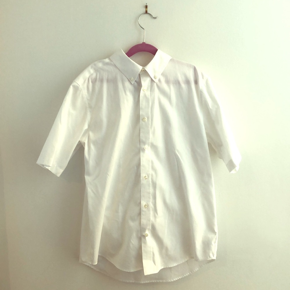 Lands end white button down shirt 👔